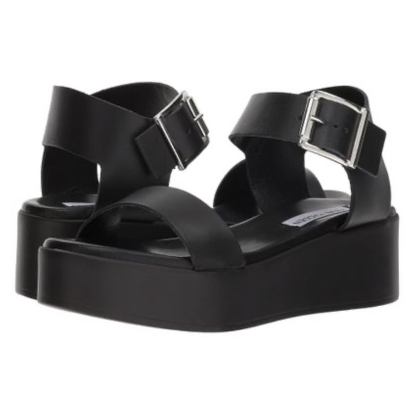 Steve Madden Shoes - Steve Madden Black Recover Flatform Sandals